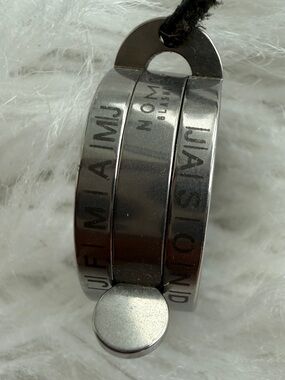 Round Stainless Steel Spinner time and date telling Necklace